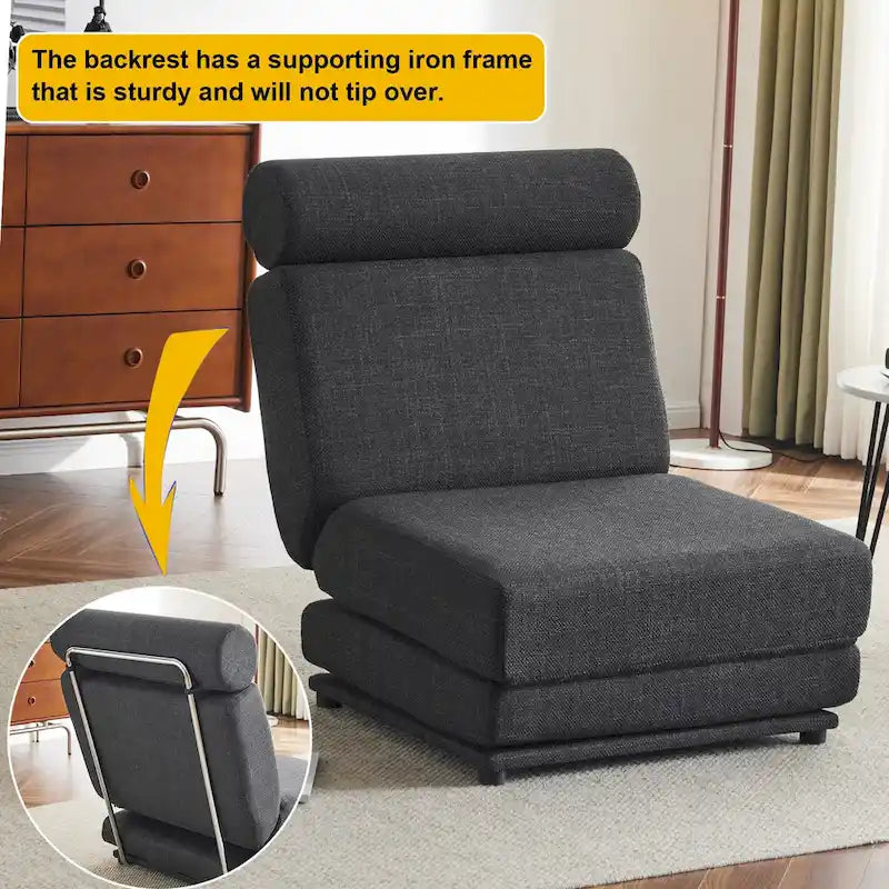 Fauteuil une place, canapé-lit une place pliable avec oreiller