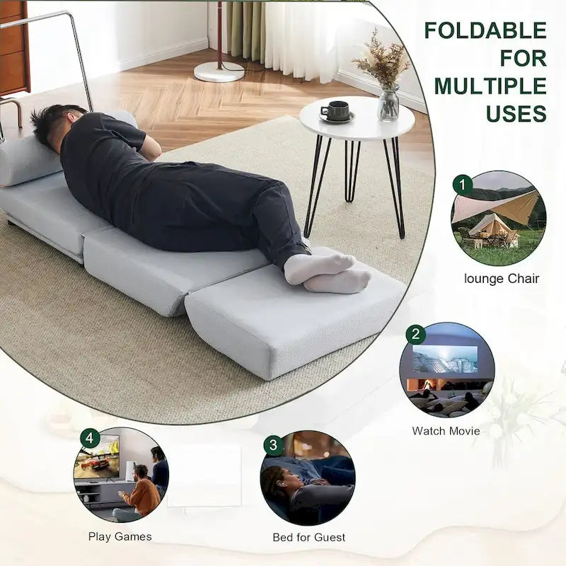 Fauteuil une place, canapé-lit une place pliable avec oreiller
