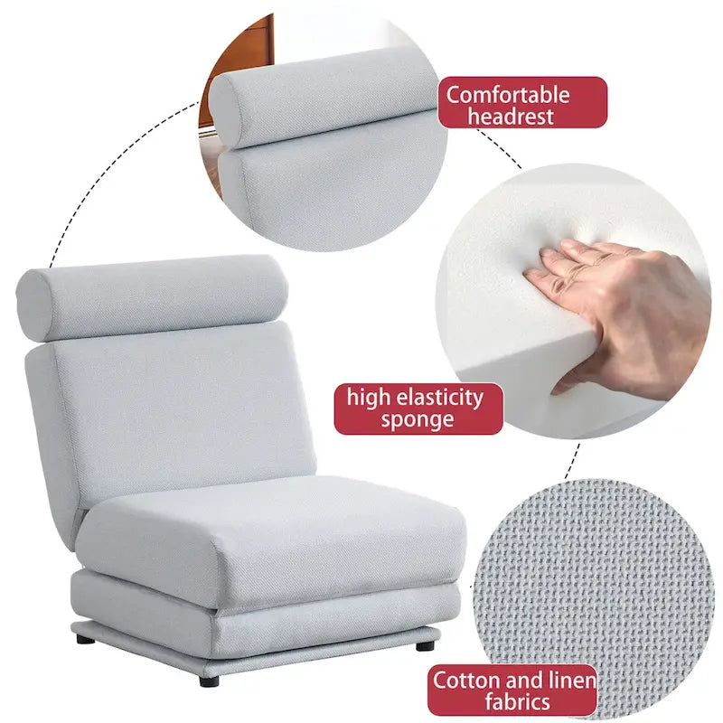 Fauteuil une place, canapé-lit une place pliable avec oreiller
