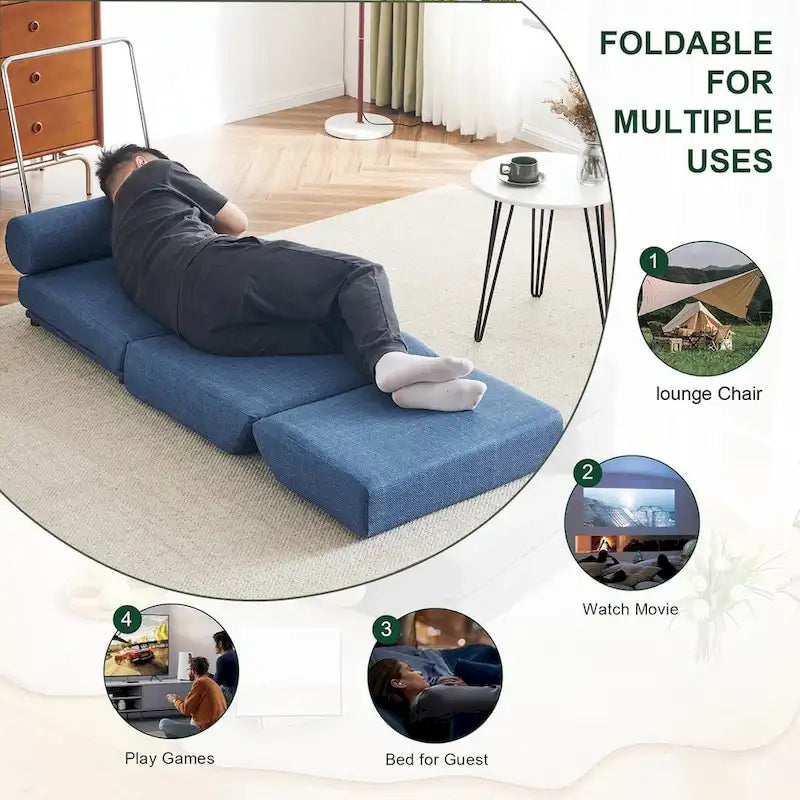 Fauteuil une place, canapé-lit une place pliable avec oreiller