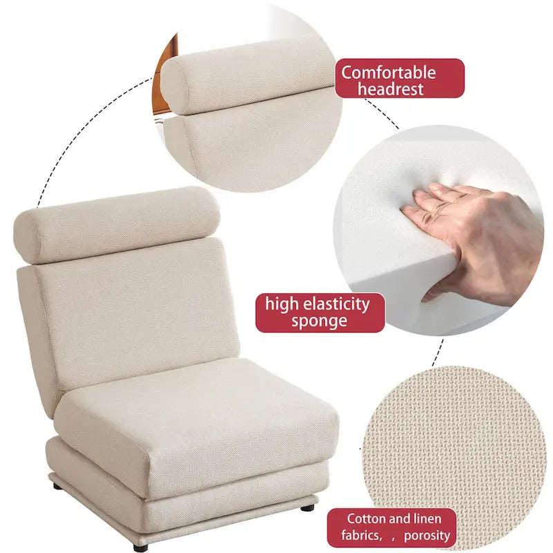 Fauteuil une place, canapé-lit une place pliable avec oreiller