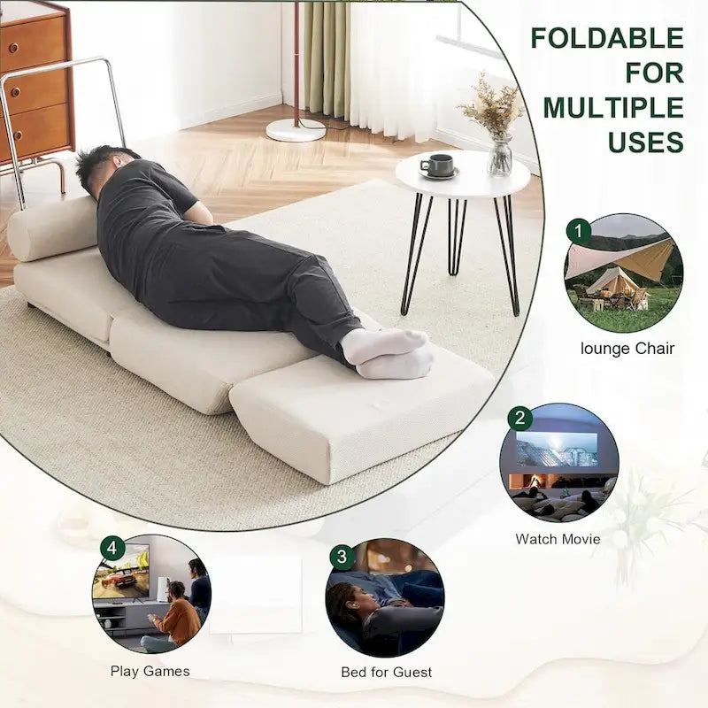 Fauteuil une place, canapé-lit une place pliable avec oreiller