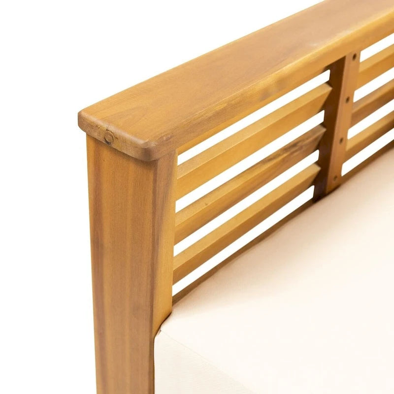Fauteuils de jardin en bois d'acacia avec coussins, ensemble de 2 chaises de patio