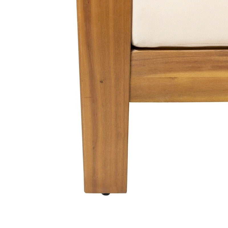 Fauteuils de jardin en bois d'acacia avec coussins, ensemble de 2 chaises de patio