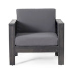 Fauteuils de jardin en bois d'acacia avec coussins, ensemble de 2 chaises de patio