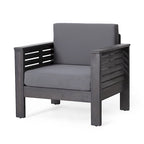 Fauteuils de jardin en bois d'acacia avec coussins, ensemble de 2 chaises de patio