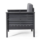 Fauteuils de jardin en bois d'acacia avec coussins, ensemble de 2 chaises de patio