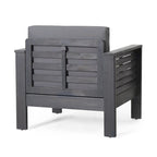 Fauteuils de jardin en bois d'acacia avec coussins, ensemble de 2 chaises de patio
