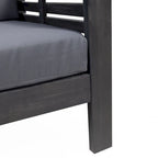 Fauteuils de jardin en bois d'acacia avec coussins, ensemble de 2 chaises de patio