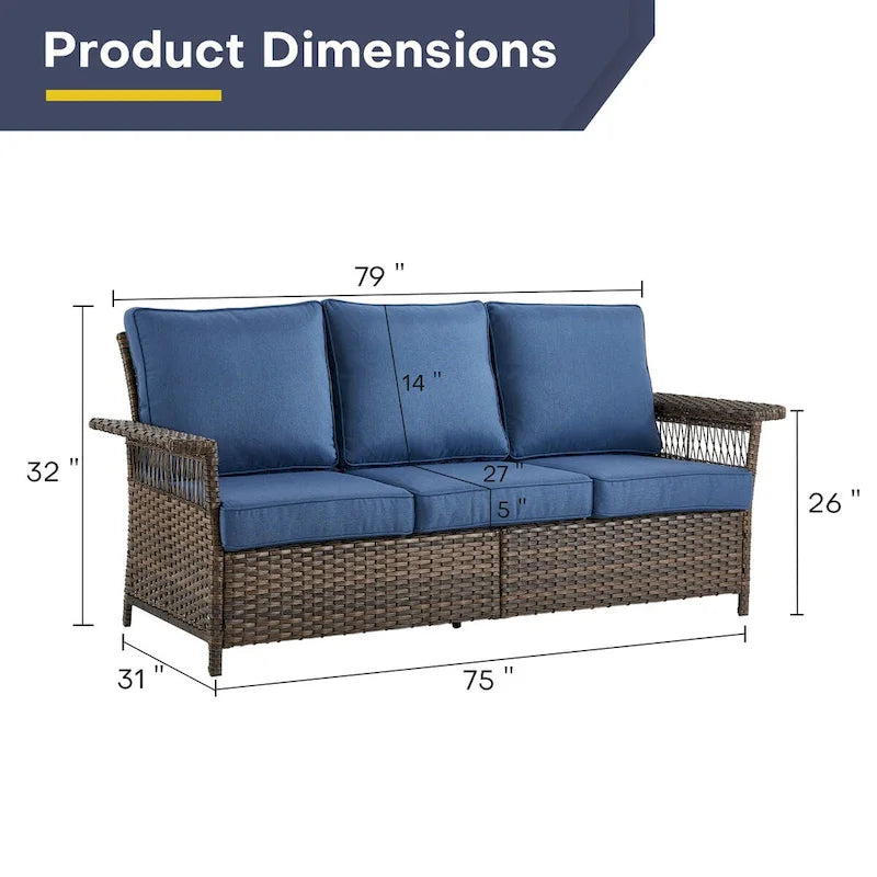 Fauteuils club de jardin en rotin tressé Gymojoy - Marron