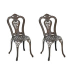 Ensemble de 2 chaises de bistro en aluminium moulé