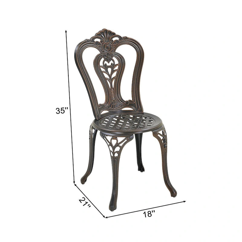Ensemble de 2 chaises de bistro en aluminium moulé