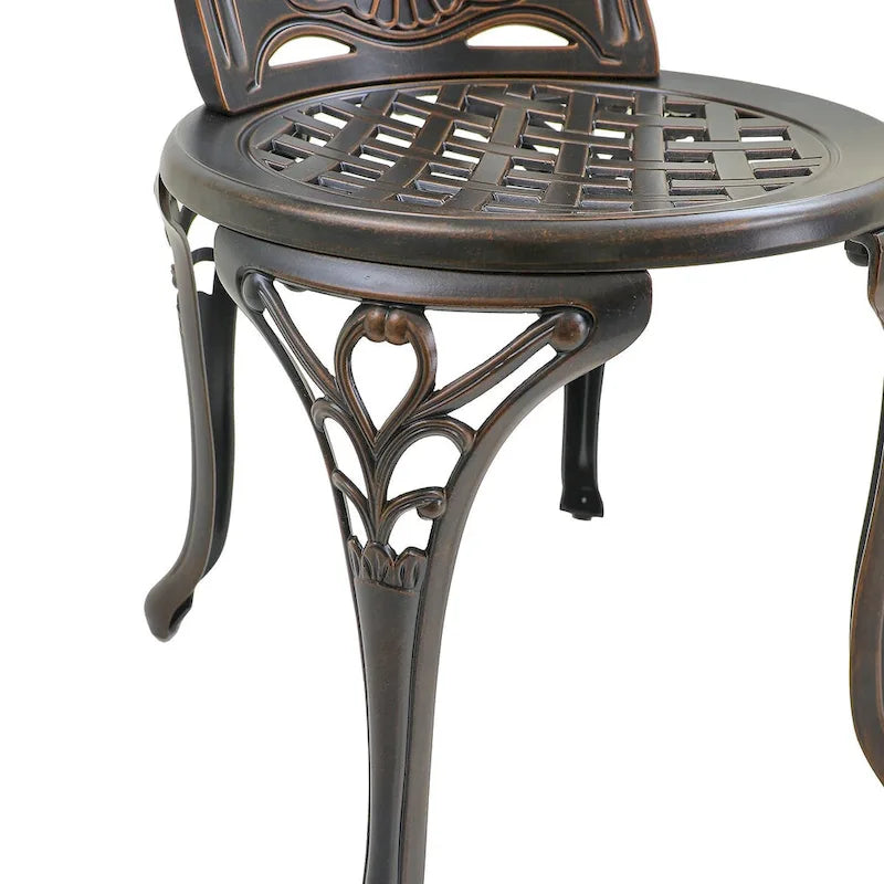 Ensemble de 2 chaises de bistro en aluminium moulé