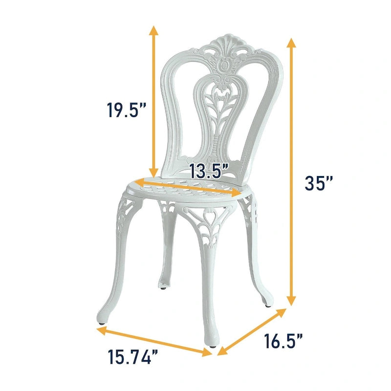 Ensemble de 2 chaises de bistro en aluminium moulé