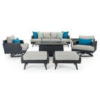 Ensemble de salon de jardin Portofino Casual 7 pièces Sunbrella avec foyer intégré