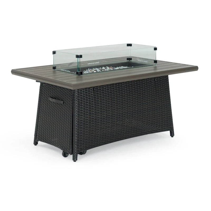 Ensemble de salon de jardin Portofino Casual 7 pièces Sunbrella avec foyer intégré