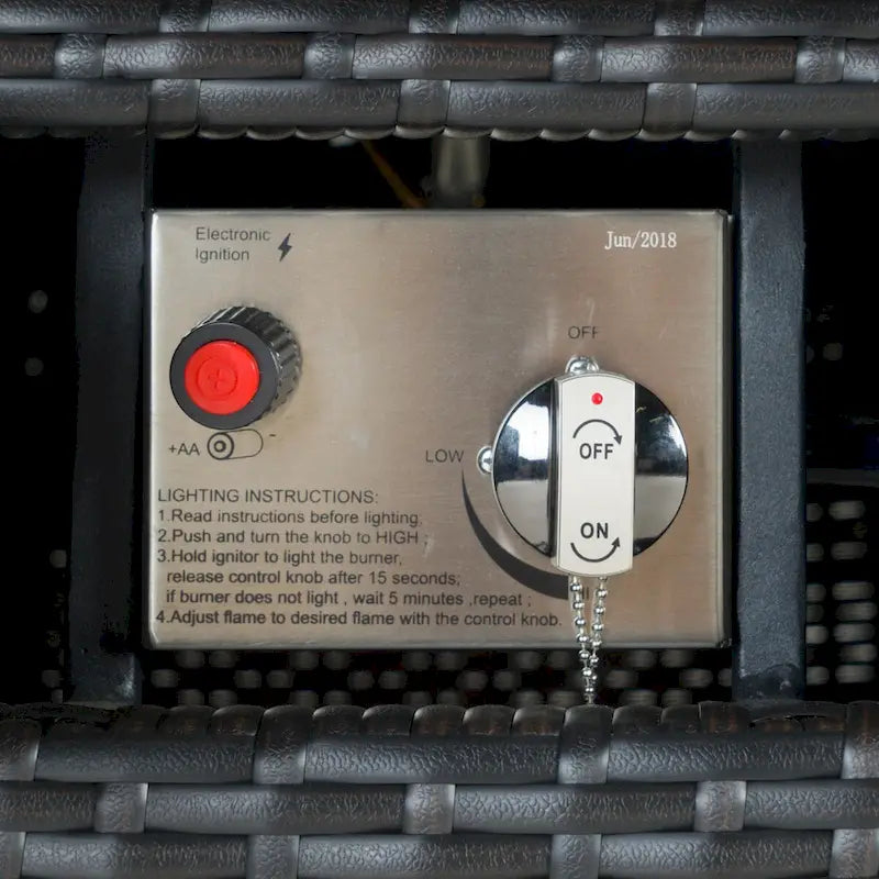 Ensemble de salon de jardin Portofino Casual 7 pièces Sunbrella avec foyer intégré