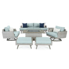 Ensemble de salon de jardin Portofino Casual 7 pièces Sunbrella avec foyer intégré