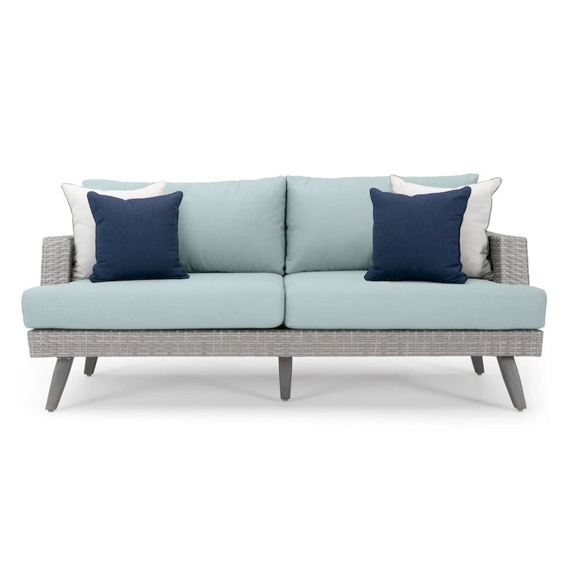 Ensemble de salon de jardin Portofino Casual 7 pièces Sunbrella avec foyer intégré