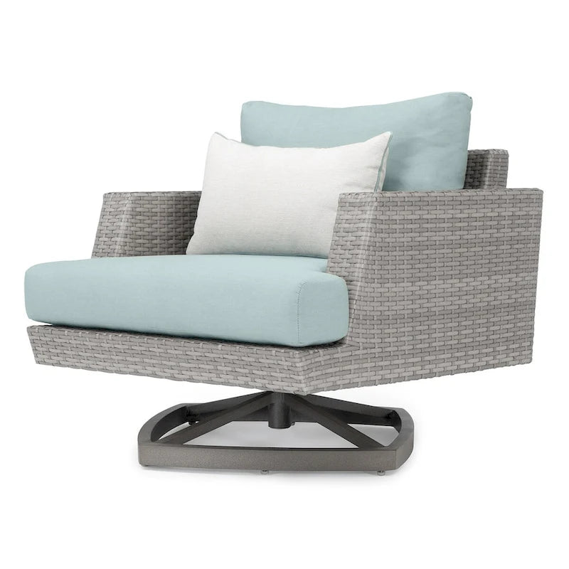 Ensemble de salon de jardin Portofino Casual 7 pièces Sunbrella avec foyer intégré