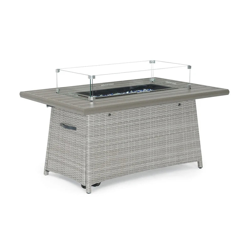 Ensemble de salon de jardin Portofino Casual 7 pièces Sunbrella avec foyer intégré