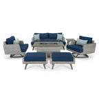 Ensemble de salon de jardin Portofino Casual 7 pièces Sunbrella avec foyer intégré