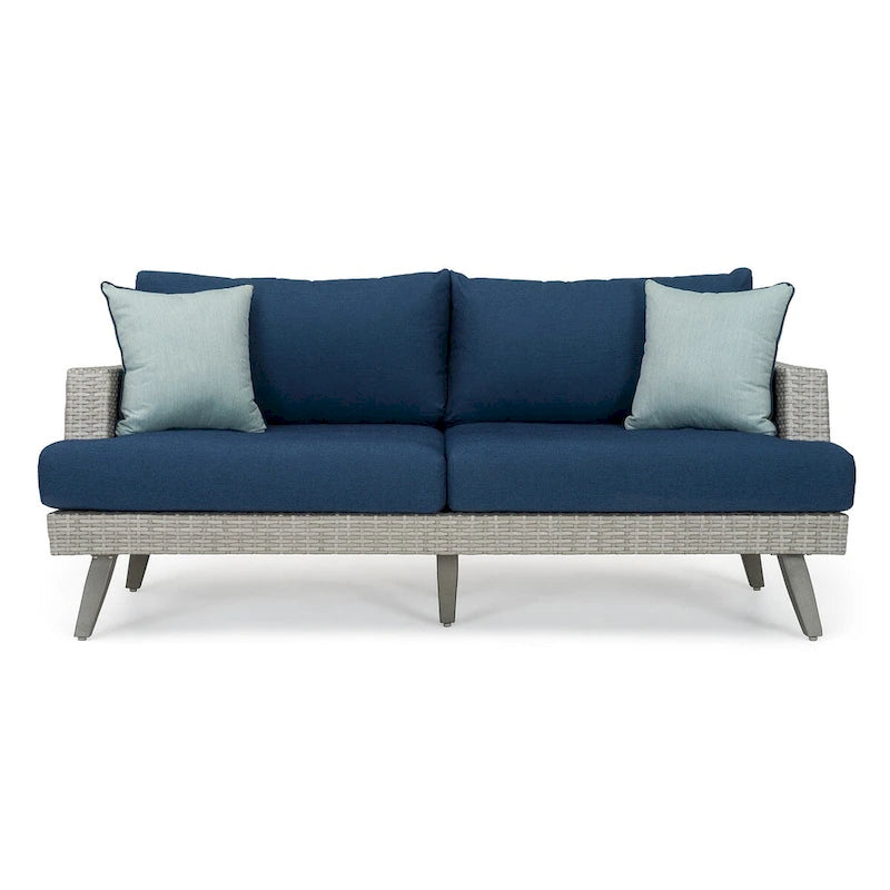 Ensemble de salon de jardin Portofino Casual 7 pièces Sunbrella avec foyer intégré