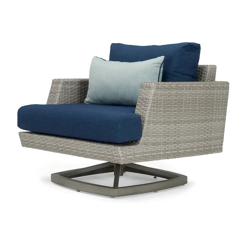 Ensemble de salon de jardin Portofino Casual 7 pièces Sunbrella avec foyer intégré