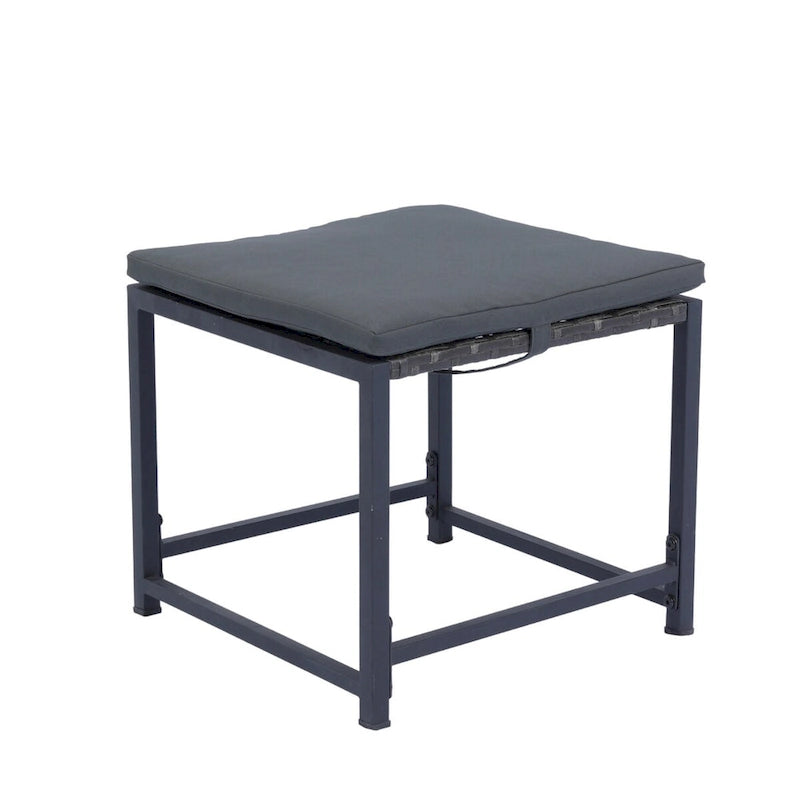 Ensemble de salle à manger d'extérieur 9 pièces avec chaises en rotin et plateau en verre, gain de place.