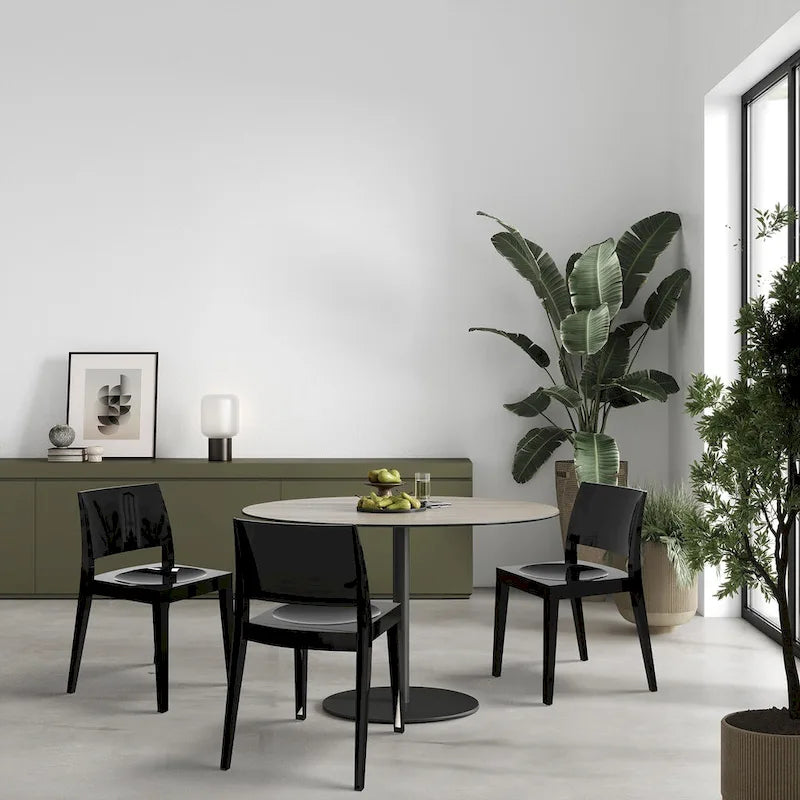 Chaises d'appoint empilables modernes WRGHOME pour terrasse, intérieur/extérieur (lot de 2) - 79 cm H x 49 cm L x 50 cm P