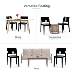 Chaises d'appoint empilables modernes WRGHOME pour terrasse, intérieur/extérieur (lot de 2) - 79 cm H x 49 cm L x 50 cm P