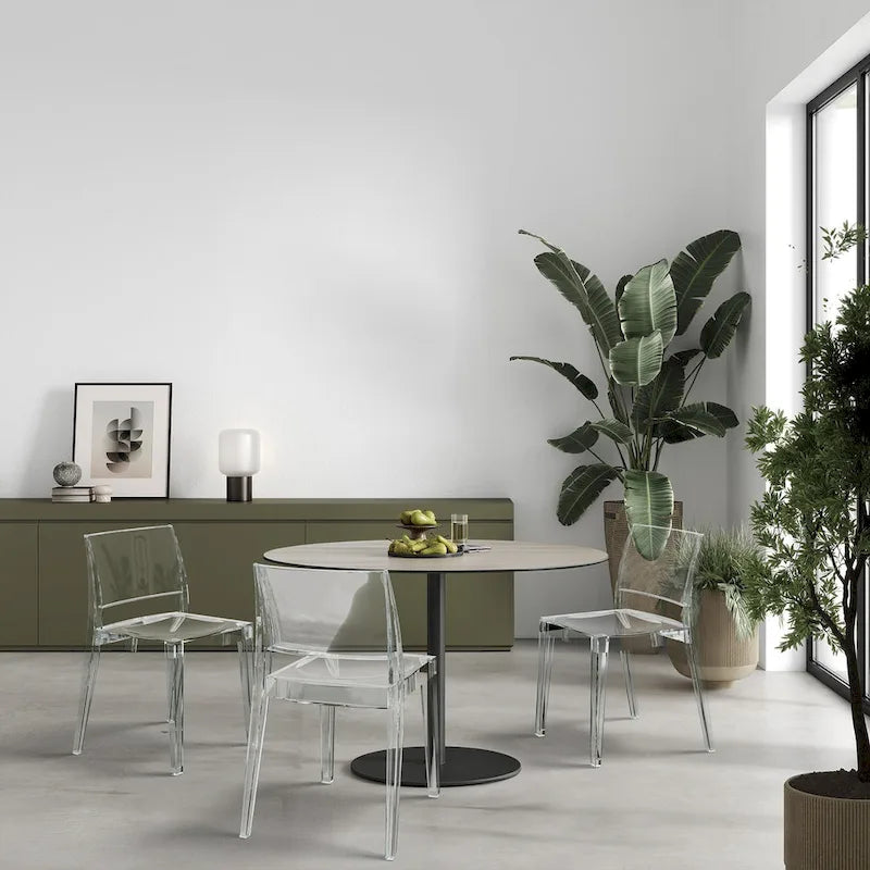 Chaises d'appoint empilables modernes WRGHOME pour terrasse, intérieur/extérieur (lot de 2) - 79 cm H x 49 cm L x 50 cm P