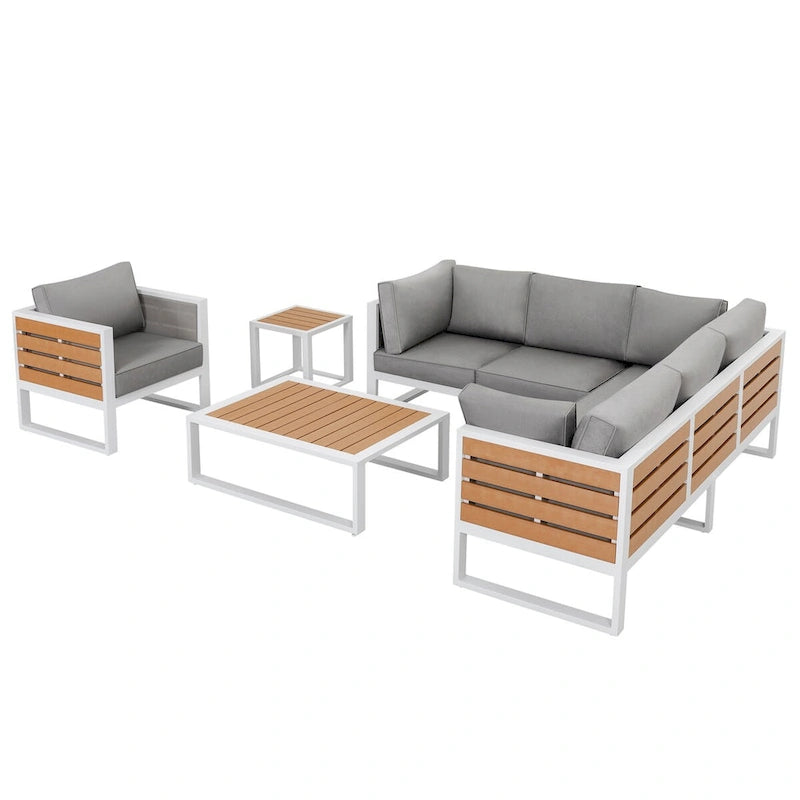 Ensemble de canapés d'extérieur, tables, ensemble de canapés d'extérieur en aluminium