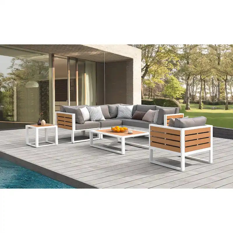 Ensemble de canapés d'extérieur, tables, ensemble de canapés d'extérieur en aluminium