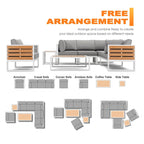 Ensemble de canapés d'extérieur, tables, ensemble de canapés d'extérieur en aluminium