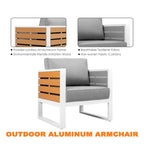 Ensemble de canapés d'extérieur, tables, ensemble de canapés d'extérieur en aluminium