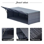 Ensemble de canapé d'angle 6 pièces en rotin PE résistant aux intempéries pour patio, avec table basse et coussins