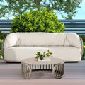 Table basse ronde de patio en aluminium Harper 34,5