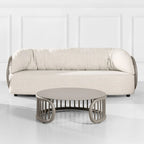 Table basse ronde de patio en aluminium Harper 34,5