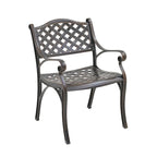 Ensemble de 2 chaises de salle à manger fixes en aluminium moulé