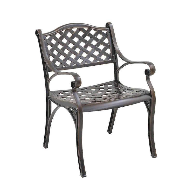 Ensemble de 2 chaises de salle à manger fixes en aluminium moulé