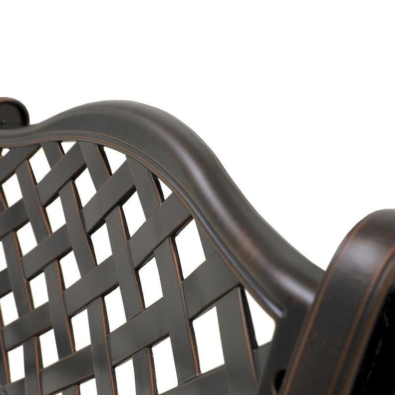 Ensemble de 2 chaises de salle à manger fixes en aluminium moulé