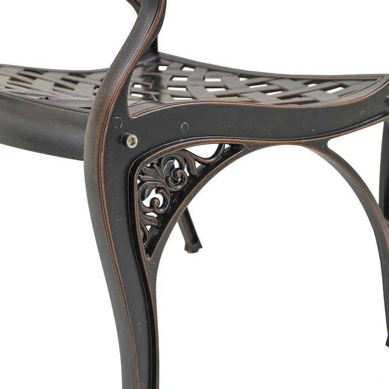 Ensemble de 2 chaises de salle à manger fixes en aluminium moulé