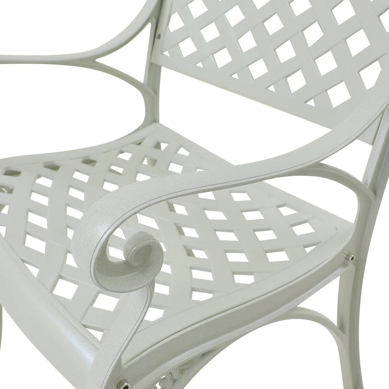 Ensemble de 2 chaises de salle à manger fixes en aluminium moulé