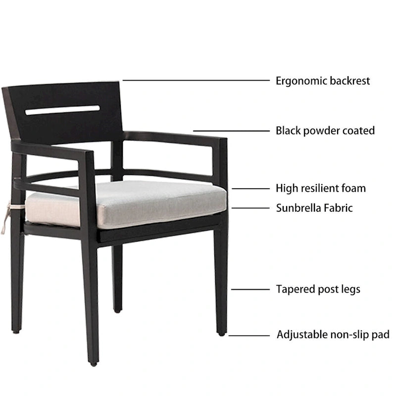 Ensemble de 4 chaises de salle à manger d'extérieur