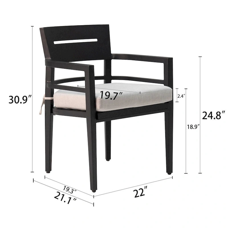 Ensemble de 4 chaises de salle à manger d'extérieur
