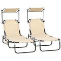 Chaises longues pliantes pour piscine, chaises longues d'extérieur avec auvent