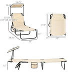 Chaises longues pliantes pour piscine, chaises longues d'extérieur avec auvent