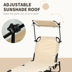 Chaises longues pliantes pour piscine, chaises longues d'extérieur avec auvent