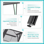 Table de jardin carrée AECOJOY pour 4 personnes avec trou pour parasol de 4 cm.